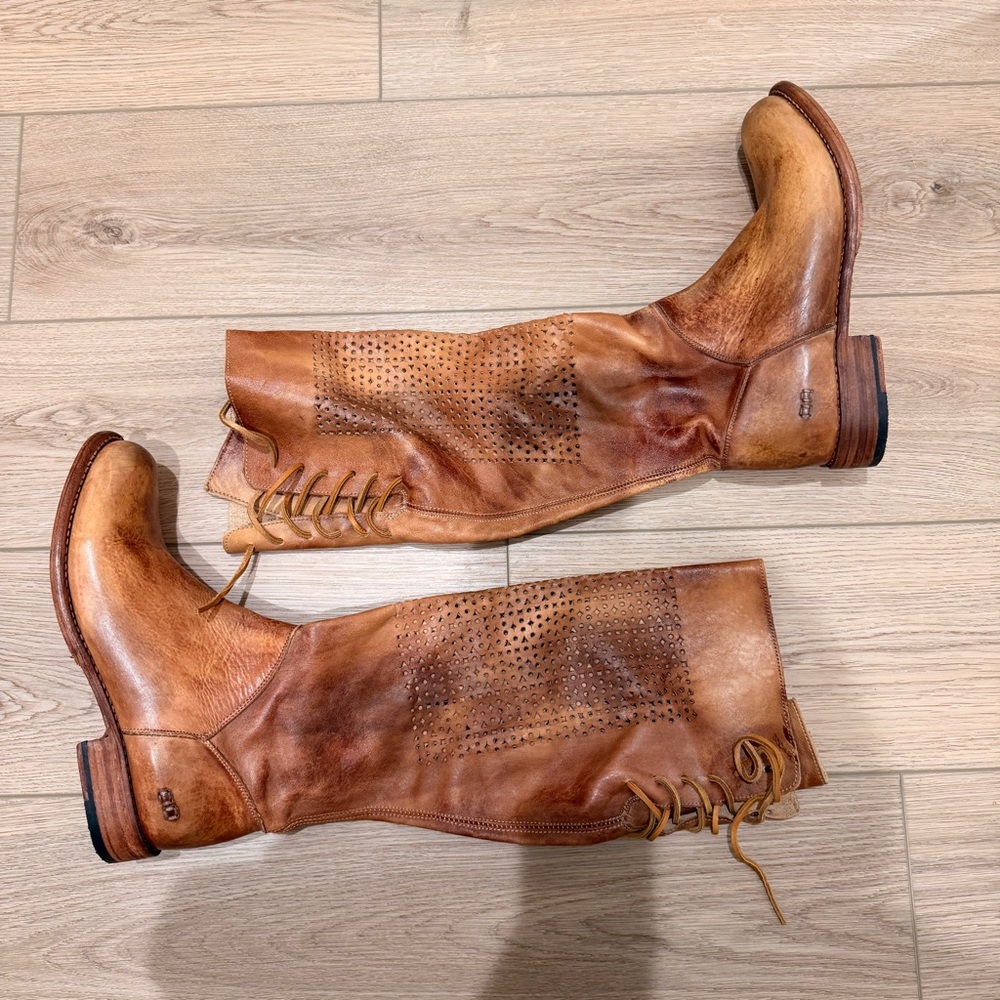 Bed Stu Cambridge Tall Leather Boots Teak Rustic